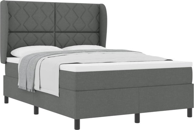 vidaXL Boxspringbett mit Matratze in Grau, modern gepolstert, B/T: 160 x 200 cm - Bild 1
