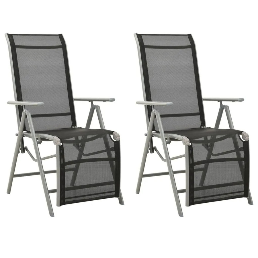 Furnicato Garten-Liegestühle Set aus 2 Stück mit Textilene und pulverbeschichtetem Aluminium in Silber - Bild 2