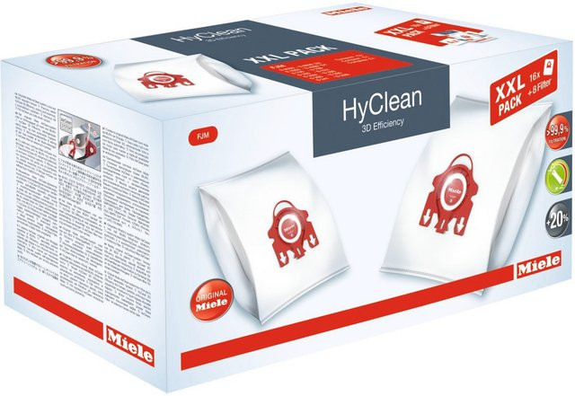 FJM HyClean 3D Efficiency Staubsaugerbeutel für Miele im XXL-Pack, Weiß - Bild 1