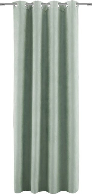 Mömax Ösenvorhang Velours in Grün, B: 140 cm, H: 245 cm - Bild 1