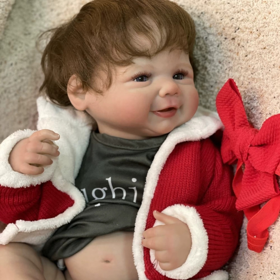 AnjoDoll Vivienne Mädchen Reborn Babypuppe aus Silikon und Vinyl mit bemaltem verwurzeltem Haar, 45,72 cm - Bild 3