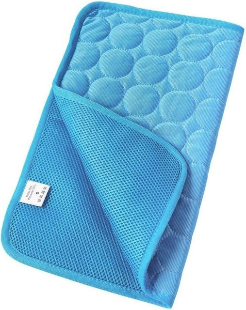 Evfghiaed Kühlmatte für Haustiere aus Eisseidengewebe und Weicheisgel, blau, B/T: 70 x 55 cm - Bild 1