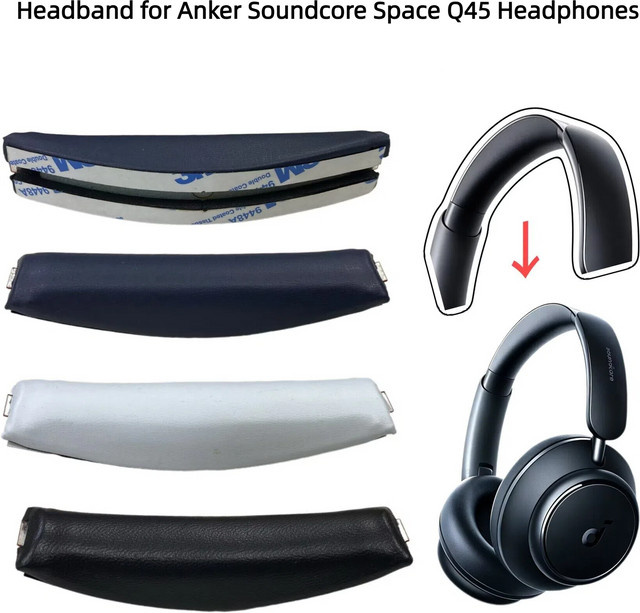 Anker Soundcore Space Q45 Ersatz-Set aus Protein-Leder mit Ohrpolstern und Kopfbügel in Schwarz oder Weiß - Bild 1