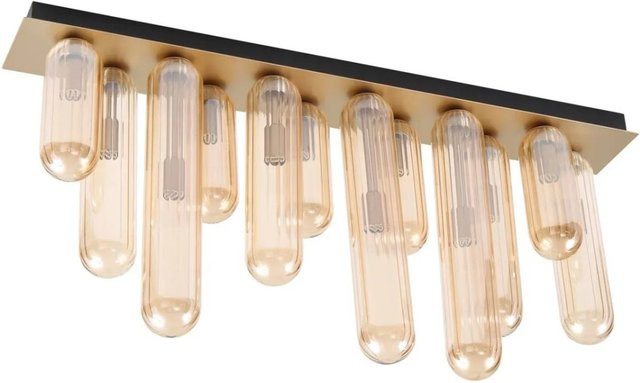 Lucande Deckenlampe Freylin in Creme aus Glas, 12-flammig, Retro Vintage Antik Design, G9 Fassung - Bild 1