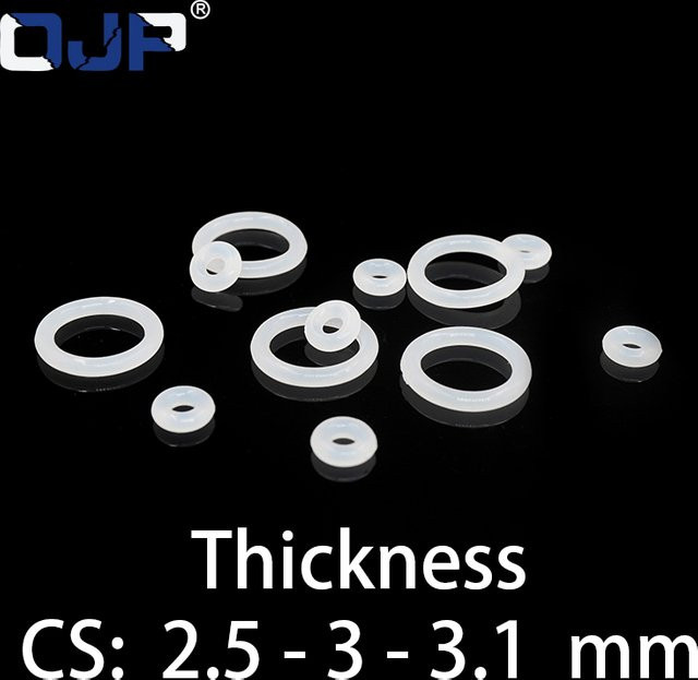 OJP Silikon O-Ring Dichtung aus VMQ in Weiß mit einer Dicke von 2,5 mm, 3 mm oder 3,1 mm - Bild 1