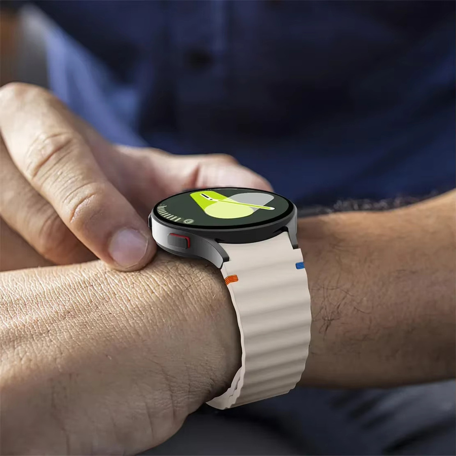 Samsung Uhrenarmband Silikon, Weiß, Galaxy Watch 7/FE/5 pro/6/4 Classic - Bild 2