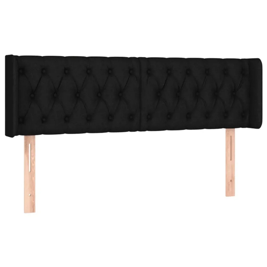 vidaXL LED Kopfteil Schwarz mit USB-Ladeport und integrierter Beleuchtung, Stoff, B: 147 cm, T: 16 cm, H: 78-88 cm - Bild 2