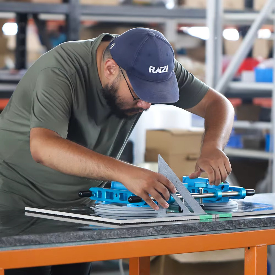 Raizi Seam8 Professioneller Elektrischer Steinfugen-Setter für Arbeitsplatten-Nivellierung mit 8-Zoll-Vakuumsaugnapf in Blau - Bild 5