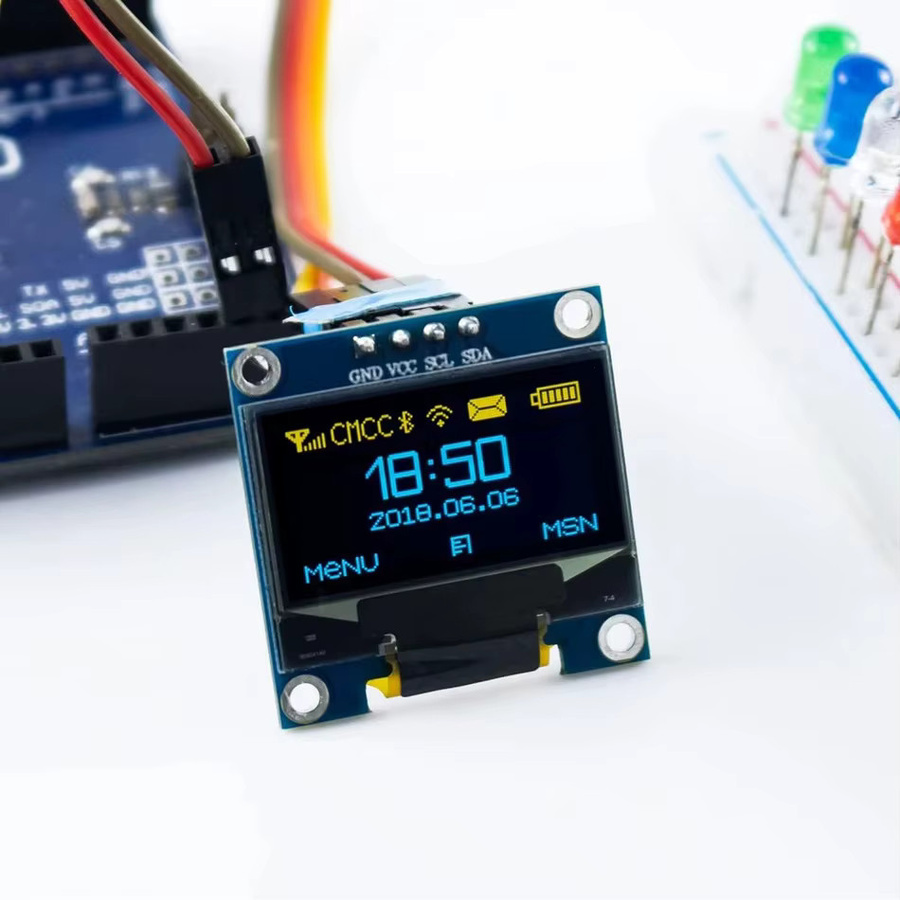 AOKIN 0,96 Zoll OLED-Display-Modul I2C 128x64 SS-D-1306 für Arduino ESP8266 ESP32 in Blau, Blau-Gelb oder Weiß - Bild 2