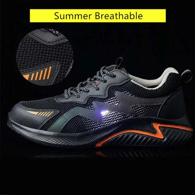 Fashnics Sicherheitsschuhe als ölabweisende Sicherheits-Sneaker in Schwarz mit Kunststoff-Zehenkappe und reflektierenden Elementen, Größe 35 - Bild 1