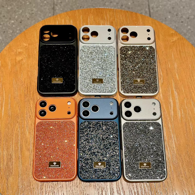 Glitzernde Handyhülle mit Kameraschutz für iPhone 18 17 16 15 14 13 Pro Max in Orange von CHUBAN - Bild 4