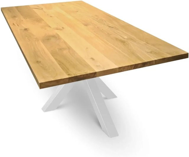 DELUKE Massivholzplatte ERIK aus Eiche in Braun, Rechteckige Tischplatte und Arbeitsplatte, B: 140 cm, T: 80 cm - Bild 1