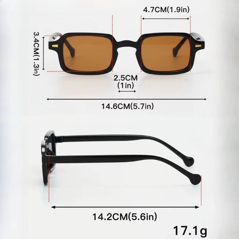 ZUIDID Sonnenbrille, rechteckig, Vollrand, Kunststoff, Unisex, schwarz - Bild 4
