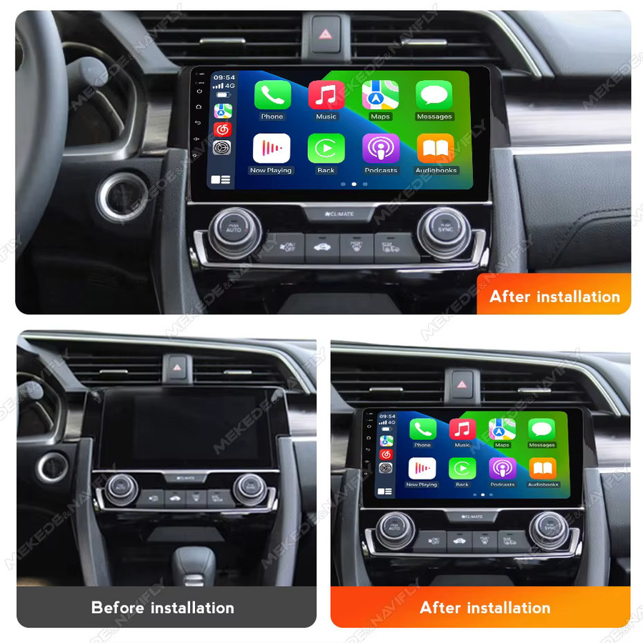 MEKEDE 2 DIN Carplay Autoradio für Honda Civic 10. Generation 2016 - 2020 mit IPS-Bildschirm, GPS und Bluetooth in Schwarz - Bild 2