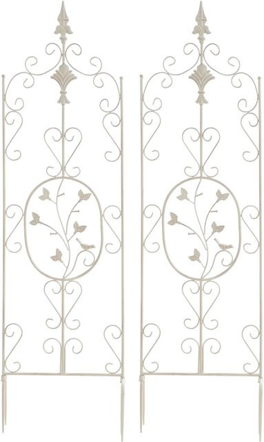 DELUKE Rankgitter FALK 2er Set aus Metall in Antik-Creme zur Rankhilfe für Kletterpflanzen im Garten, B/T/H: 35 x 1 x 122 cm - Bild 1