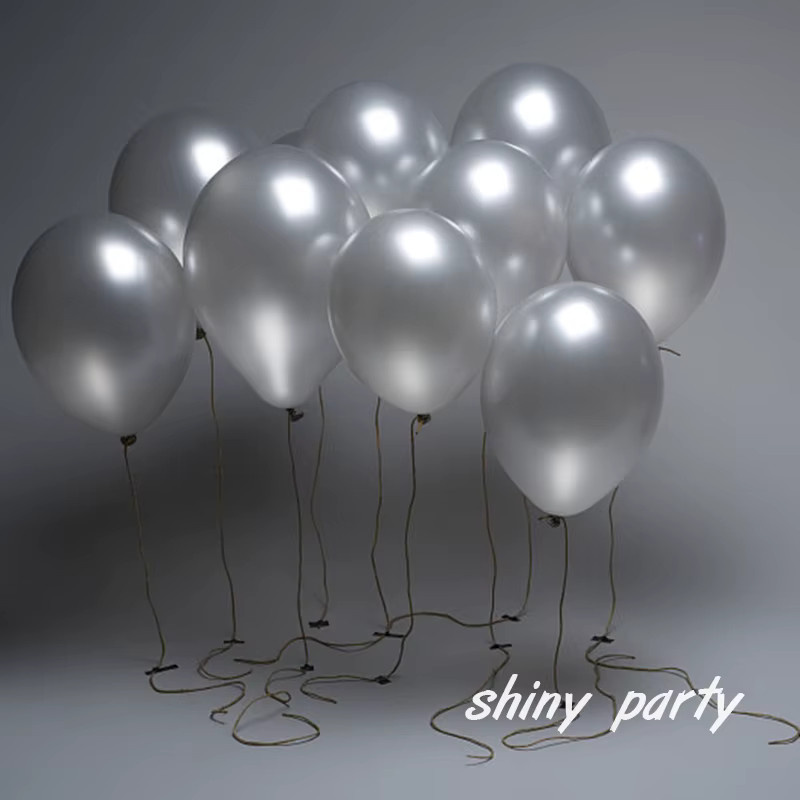 30 bis 100 Stück Perlen Ballons in Weiß, Rosa, Blau, Silber und Lila für Hochzeit, Geburtstag und Baby Shower Dekoration - Bild 2