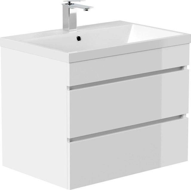 Posseik Badmöbel Fellini 70 SoftClose in Eiche Gold mit Mineralguss-Waschtisch - Bild 1