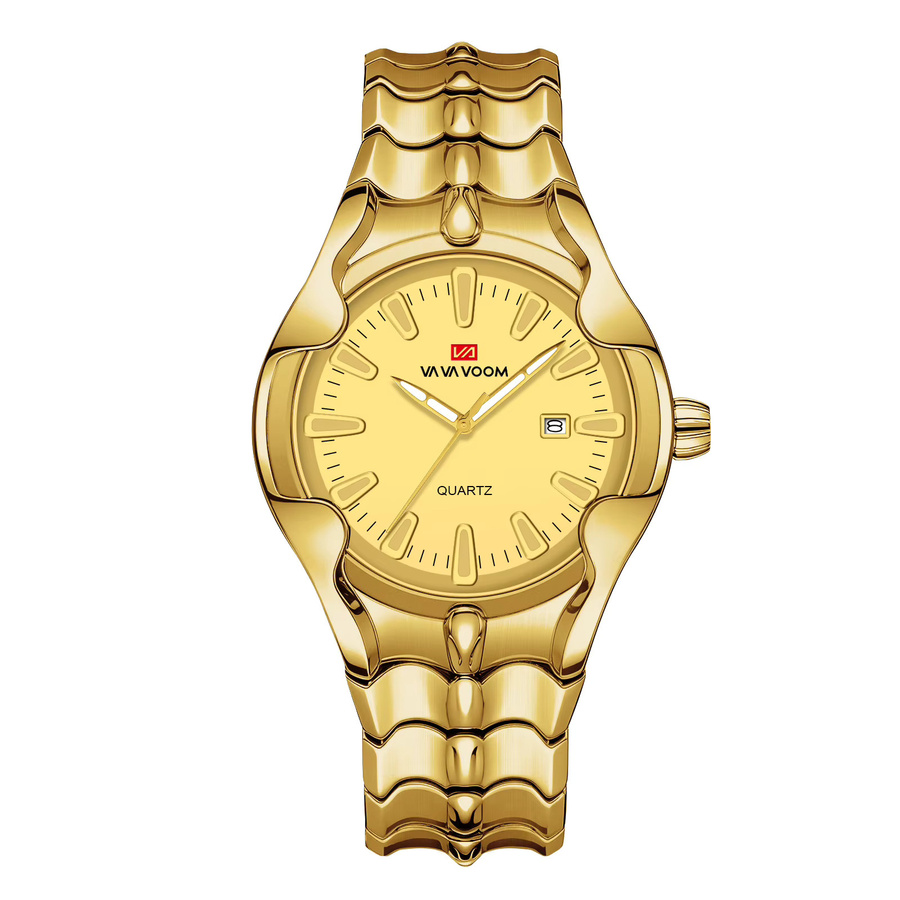 VA VA VOOM Armbanduhr, Quarz, Edelstahl, Gold, Herren - Bild 2