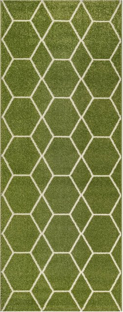 Sanat Teppich Trellis in Grün mit modernem Design, Breite: 80 cm, Länge: 200 cm - Bild 1