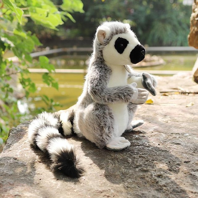 Kidsly Lemur Plüschtier, Stofftierpuppe, 28cm, Grau - Bild 1