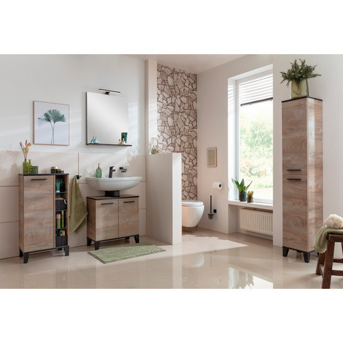 Fackelmann Spiegelelement TE-A in Nature Oak mit Spiegelglas, B/H/T: 59,8 x 69,2 x 13,5 cm - Bild 2
