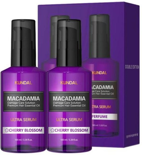 KUNDAL Macadamia Ultra Haarserum Kirschblüte, 100 ml, für strapaziertes Haar - Bild 1