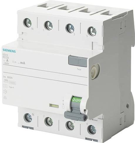 Siemens 5SV3647-6KL FI-Schutzschalter A 4polig 80A 0.3A 400V RCD in Weiß - Bild 1