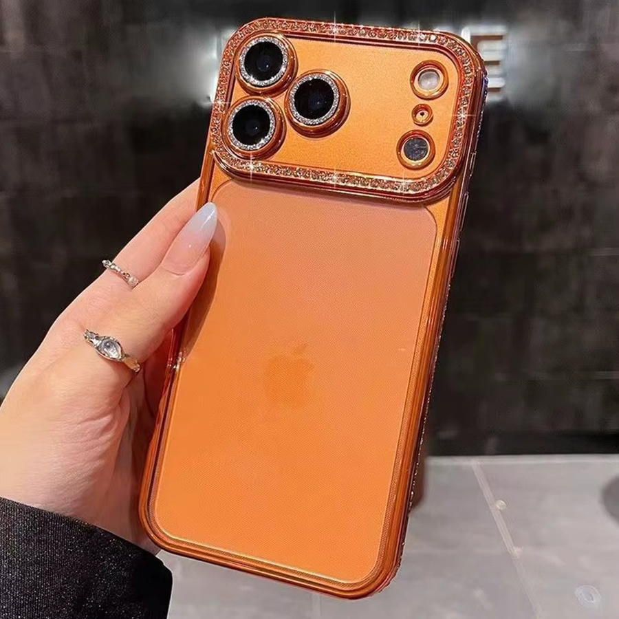 Glitzernde Strass Handyhülle für Apple iPhone 17 16 15 14 13 12 Pro Max 11 17 Air in Transparent und Pink, stoßfeste Schutzhülle - Bild 4
