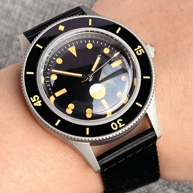 Tandorio Taucheruhr, Automatik, Edelstahl, Schwarz, 20 ATM, Herren - Bild 1