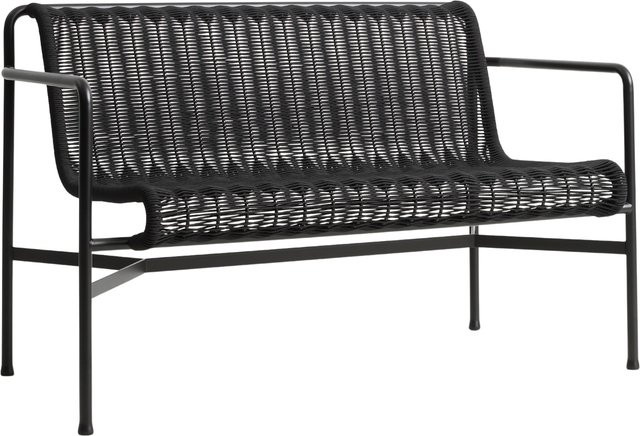 HAY Palissade Cord Dining Bench Esstischbank aus pulverbeschichtetem Stahl in Schwarz - Bild 1