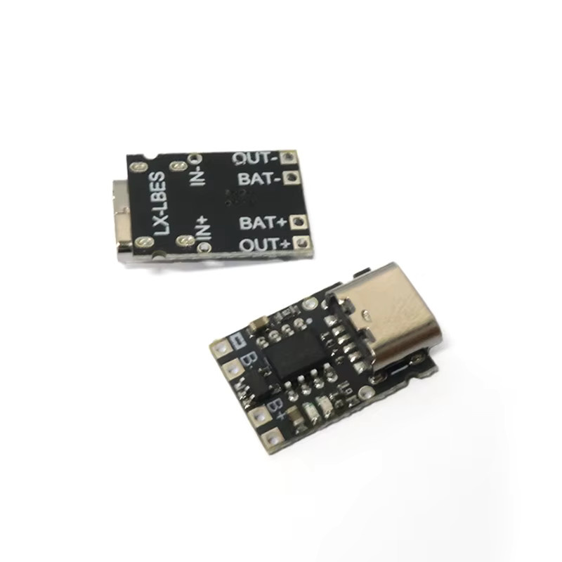 TP4057 1A Lithium-Batterie-Lademodul mit USB-C Anschluss und Schutzfunktion für 18650 Li-Ion und Li-Po Akkus, Schwarz - Bild 2