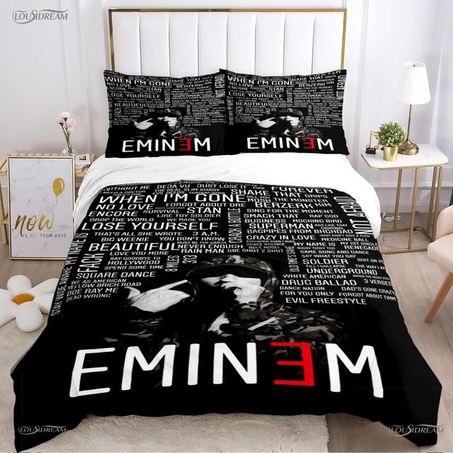 Eminem Hip-Hop Bettwäsche-Set mit Steppdecke und Kissenbezügen von Creative homewares, Größe: 140 x 210 cm - Bild 1