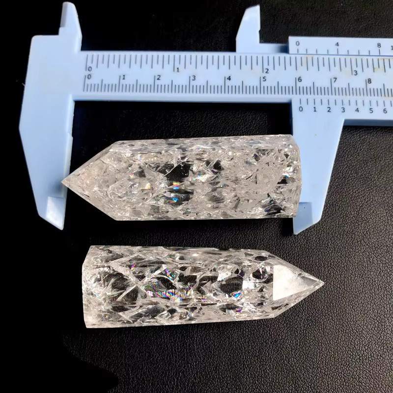 Sisterstone Transparenter Quarz Turm aus natürlichem Popcorn-Quarz für Meditation und Reiki - Bild 2