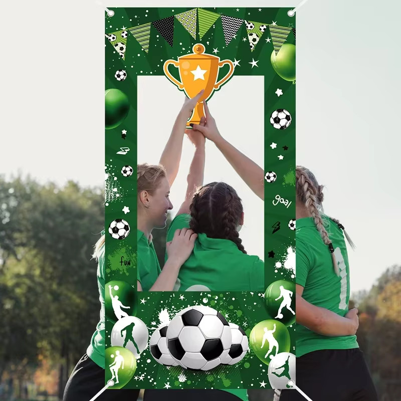 OURFETE Fußball Geburtstag Party-Hintergrundtuch als Foto-Requisit, Rechteckig, Breite: 60 cm, Höhe: 60 cm - Bild 2