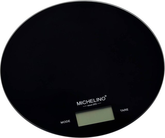Küchenwaage Michelino Leonidas Schwarz aus Glas, Durchmesser: 21 cm