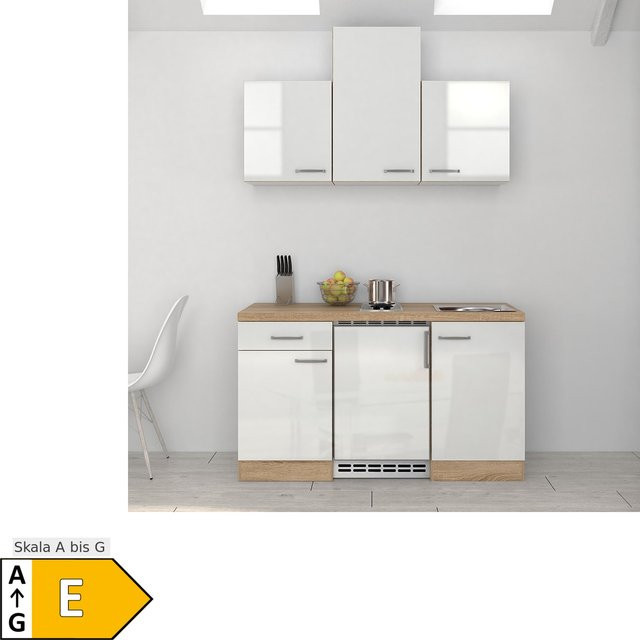 Küchenzeile Flex-Well Valero mit Schranktüren und Schubladen, Breite: 150 cm, Höhe: 82 cm, Tiefe: 57 cm - Bild 1