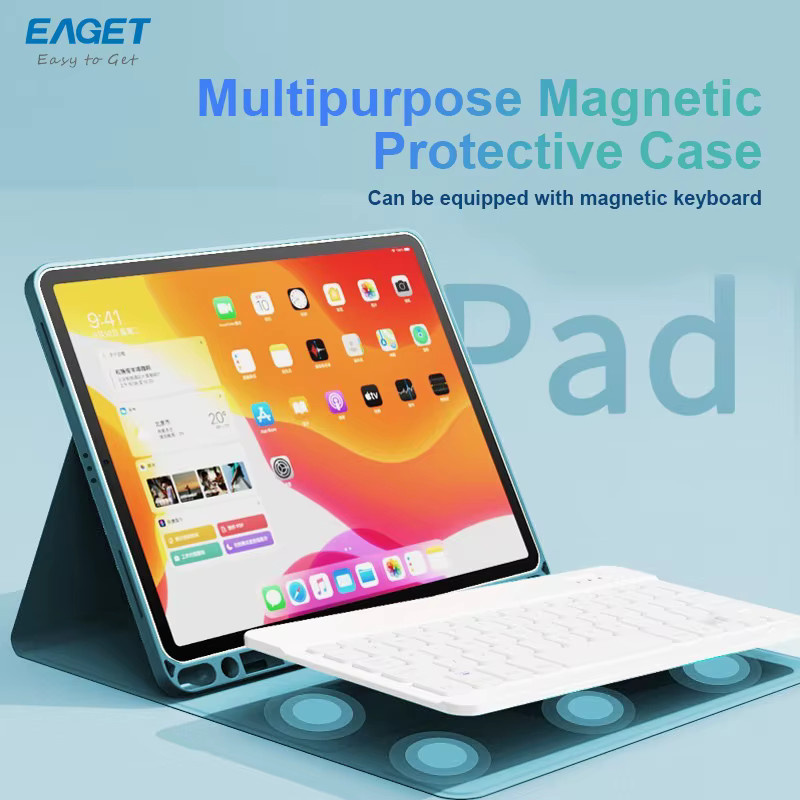 Eaget Schutzhülle für iPad Air 4/5 und iPad Pro 11 sowie verschiedene iPad Generationen in Blau mit Stifthalterabdeckung - Bild 3