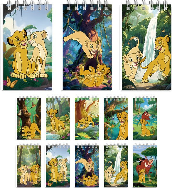 Disney König der Löwen Mini-Spiralnotizbücher 10er-Pack mit Simba und Nala Motiven in Gold und Multicolour - Bild 1
