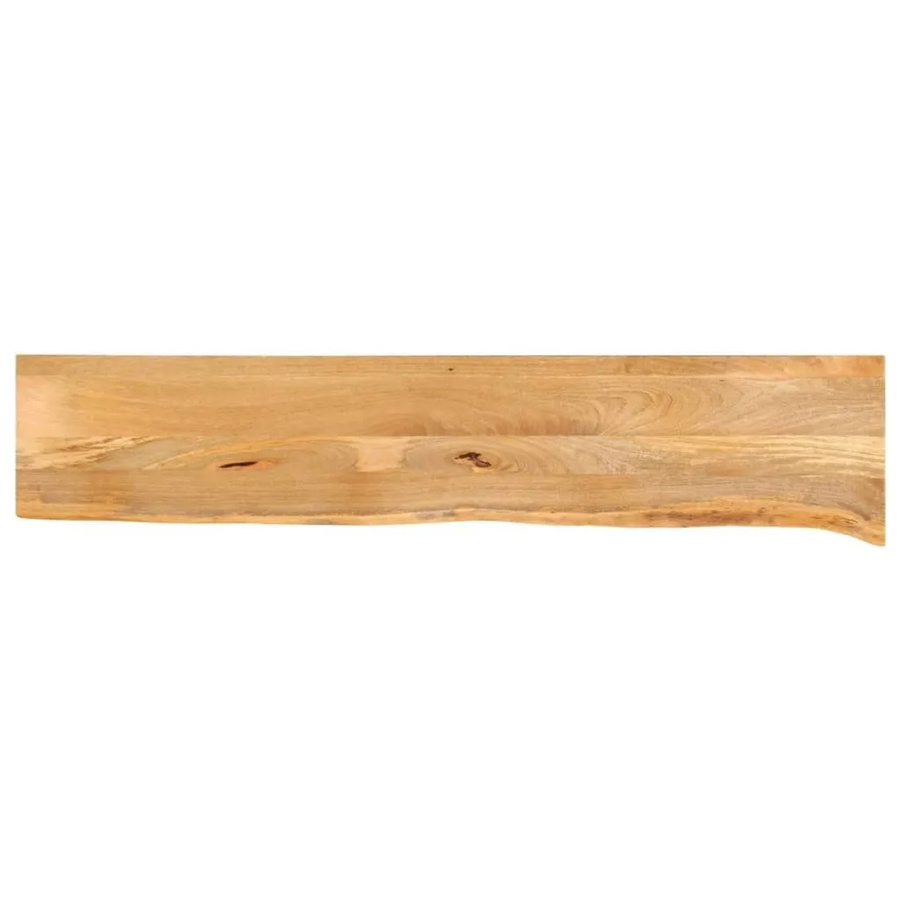 vidaXL Tischplatte aus Massivholz Mango mit Baumkante, Braun, B/T/H: 140 x 20 x 3,8 cm - Bild 2