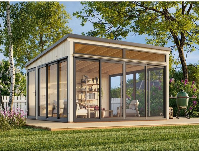 Palmako Gartenhaus Saga Pultdach aus Fichtenholz in Natur - Bild 1