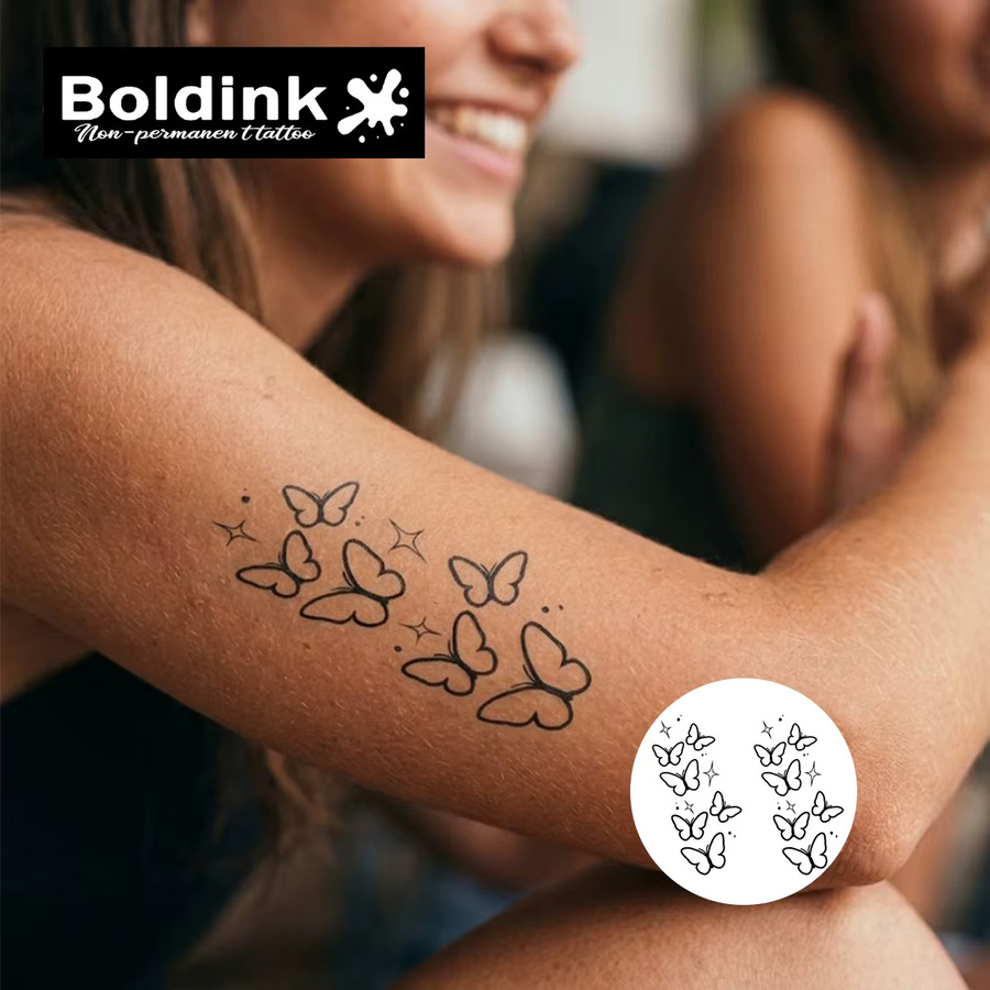 BOLDINK Shining Butterfly Tattoo-Aufkleber, Unisex - Bild 2