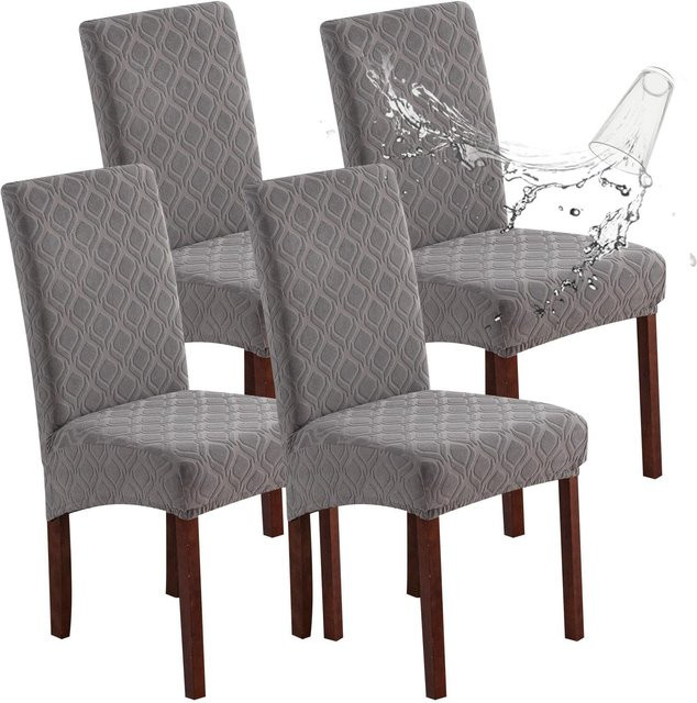 Bestbags Pfirsichblüten Stuhlbezug für Esszimmer und Wohnzimmer, wasserdicht und ölbeständig, erhältlich in Schwarz, Beige oder Grau - Bild 1