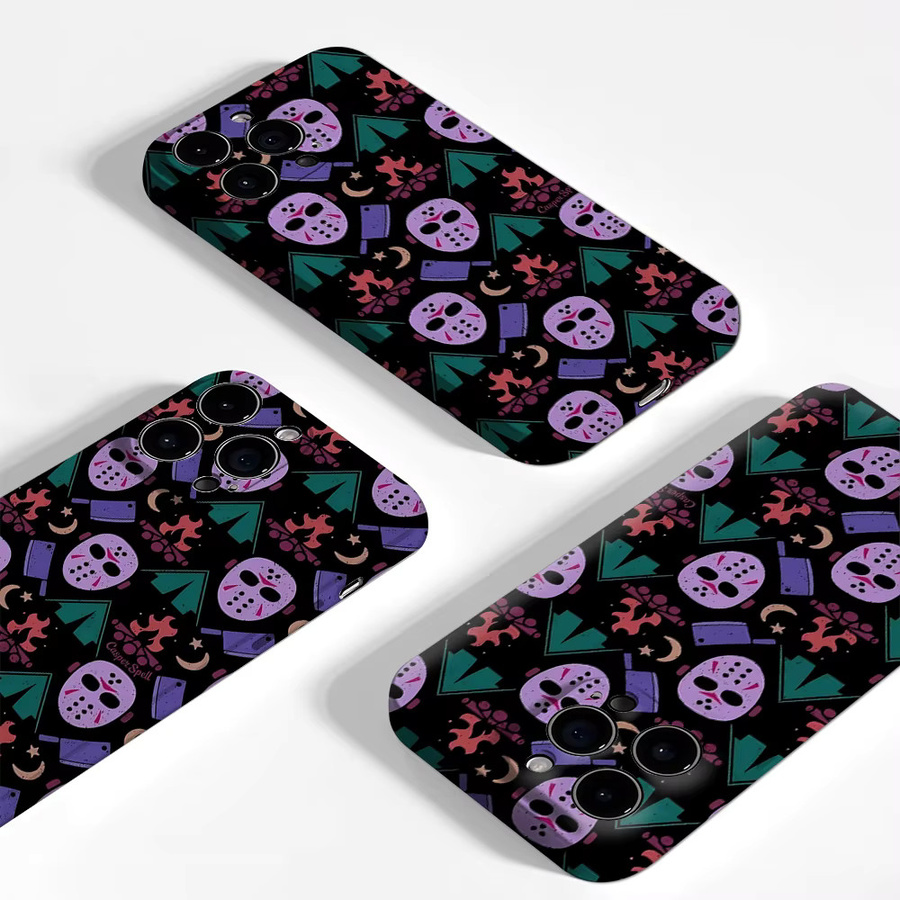 Potdemiel Handyhülle Horror Camp Muster für iPhone 17 16 15 14 13 12 11 Pro Max Plus mit doppelschichtiger Rückseite in Multicolour - Bild 4