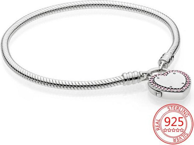 Wucifang Jewelry Armband, 925 Sterling Silber, Unendlich Geknotetes Herz, 17cm, Damen - Bild 1