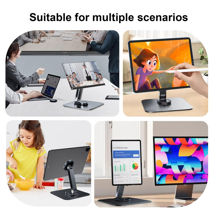 HOWENS Magnetischer 360 Grad Monitorarm aus Aluminiumlegierung in Schwarz für Telefon und Tablet mit 3 kg Tragfähigkeit - Bild 6