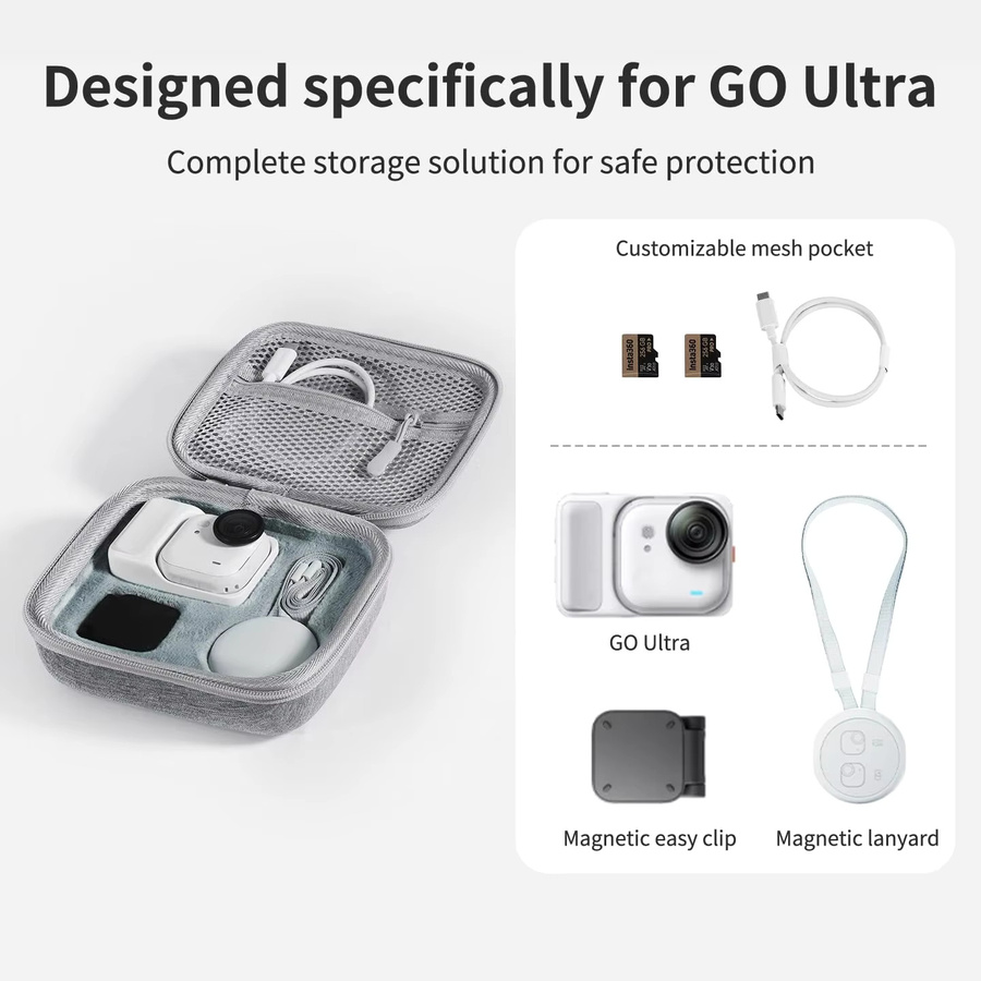 Insta360 GO Ultra Zubehör-Aufbewahrungshülle in Grau als Hartschalen-Cover für deine Action-Kamera - Bild 2