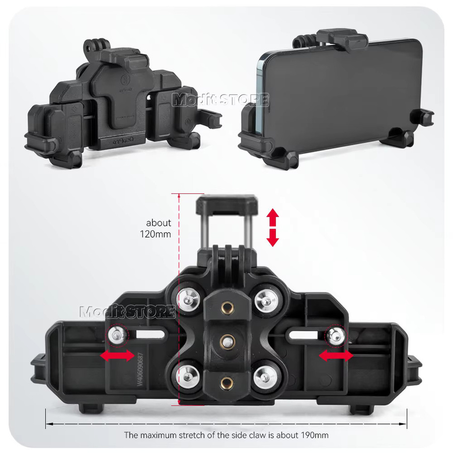 MODIT-HC Motorrad GPS Telefonhalterung für Honda NX400 und NX500 2024 in Schwarz - Bild 6