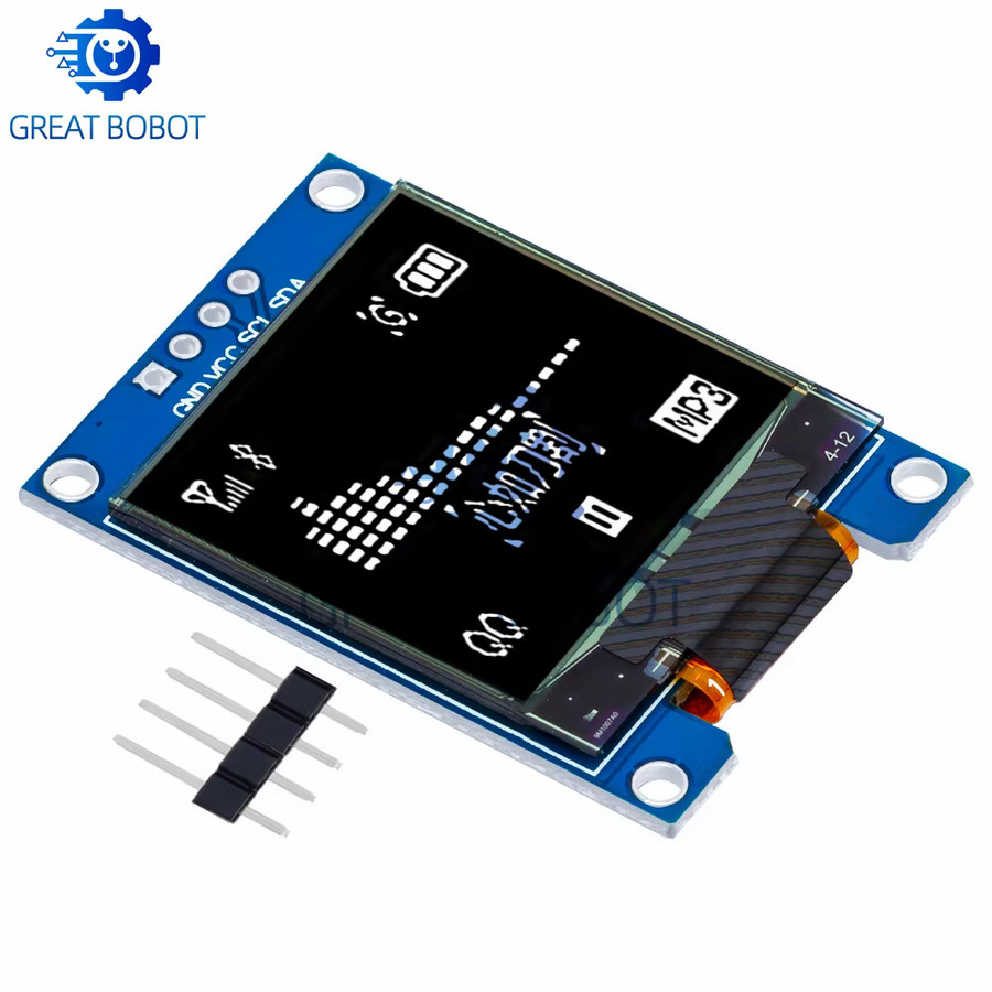 Baishundianzi SH1107 OLED-Bildschirm 1,1 Zoll Weiß mit 4PIN SPI und 7PIN Schnittstelle für Arduino-Projekte, B/H/T: 96 x 96 mm - Bild 3