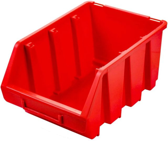 PROREGAL Sichtlagerbox aus Polypropylen in Rot, H x B x T: 24,0 x 12,6 x 17,0 cm - Bild 1