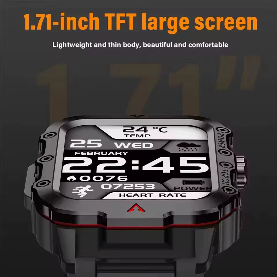 Ola Esporte Smartwatch für Herren mit Bluetooth-Anruf, GPS, Herzfrequenz- und Gesundheitsüberwachung, wasserdicht, in Schwarz oder Braun, kompatibel mit Android und iOS - Bild 3